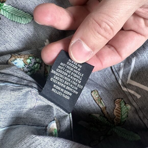 Artistry in Motion Shirt Mens L Button Down S/S Black Flamingo Slim Fit NWT - Picture 6 of 8